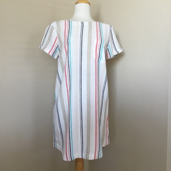 Cloth & Stone Dress Striped Linen Blend Size S - Picture 2 of 8